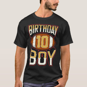 10 Year Old Birthday Boy American Football Fan Vin Tシャツ