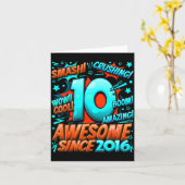 10 Year Old For Boys 10th Birthday Boy 10 Year Old カード (黄色い花)