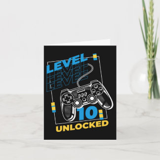 10 Year Old Gamer Gaming 10th Birthday - Level 10  カード