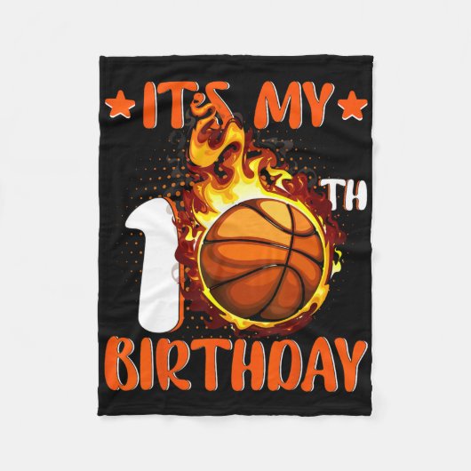 10 Year Old It's My 10th Birthday Bysketbyll  フリースブランケット (正面)