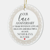10 Year Wedding Anniversary Gift, 10th Anniversary セラミックオーナメント (左)