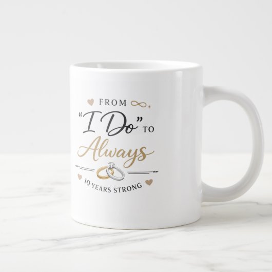 10 Year Wedding Anniversary Mug ジャンボコーヒーマグカップ (右)