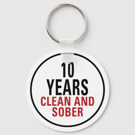 10 Years Clean and Sober キーホルダー (正面)
