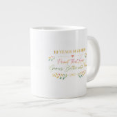 10 Years Married Elegant Anniversary Mug Gift ジャンボコーヒーマグカップ (正面右)
