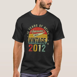 10 Years Old Awesome Vintage 2012 Retro 10Th Birth Tシャツ