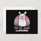 10 Years Old Bday Llamazing 10th Birthday Llama ポストカード (正面/裏面)