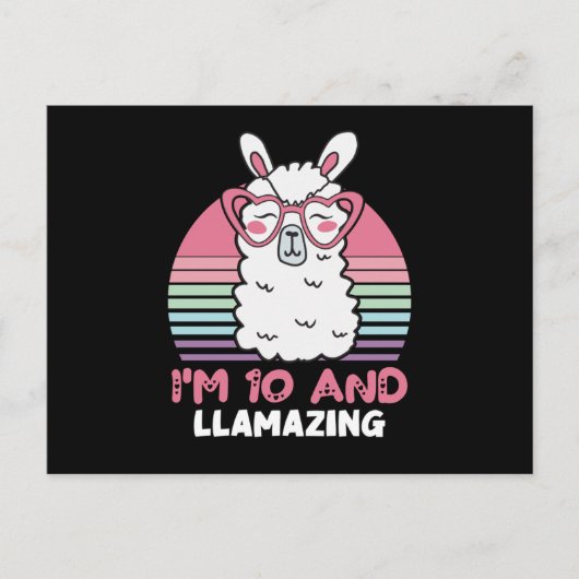 10 Years Old Bday Llamazing 10th Birthday Llama ポストカード (正面)