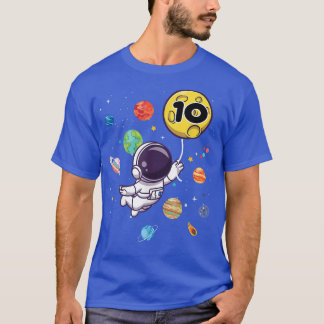 10 Years Old Birthday Boy Tee Astronaut 10th Birth Tシャツ