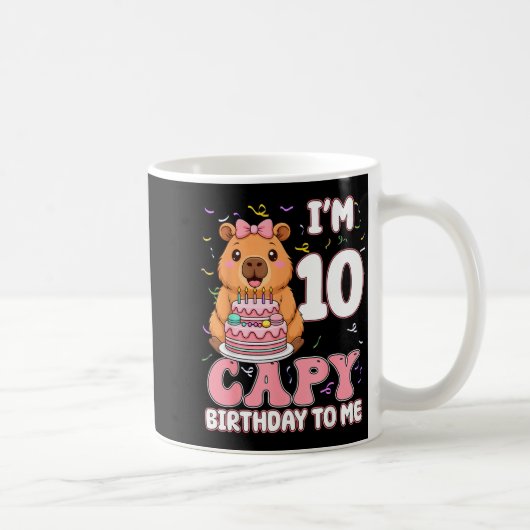 10 Years Old Capy Birthday To Me 10th Birthday Cap コーヒーマグカップ (右)