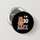 10 Years Old Capy Birthday To Me 10th Birthday Cap 缶バッジ (正面&裏面)