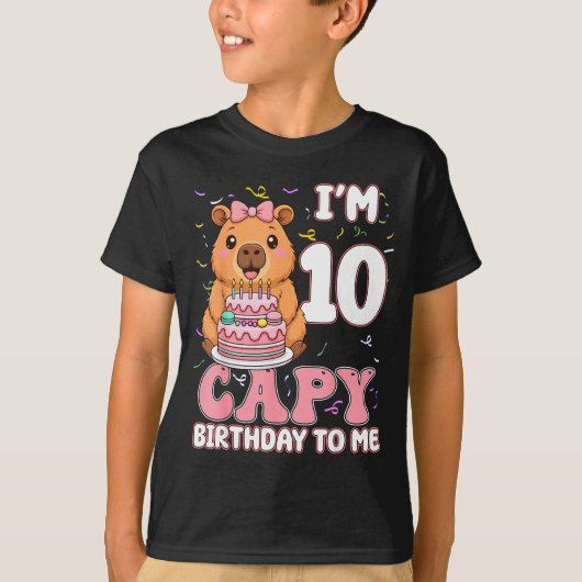 10 Years Old Capy Birthday To Me 10th Birthday Cap Tシャツ (正面)