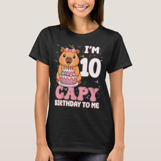 10 Years Old Capy Birthday To Me 10th Birthday Cap Tシャツ (正面)
