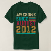 10 Years Old Gifts Awesome Since August 2012 10th  Tシャツ (デザイン正面)
