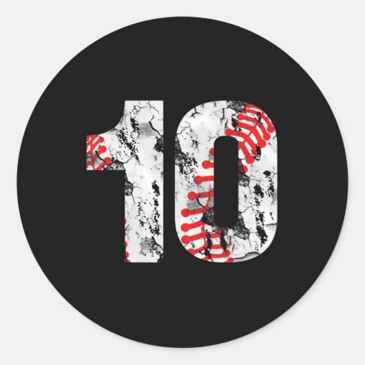 10 Years Old Gifts Number 10 Baseball 10th Birthda ラウンドシール (正面)