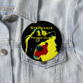 10 Years Old, Happy Yellow Dog Button Pin Pinback 缶バッジ (インサイチュ)