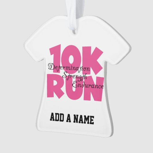 10Kはピンクにスポーツの走を走ります オーナメント (正面)