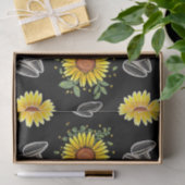 10lb組織フローラ紙、黒および黄 薄葉紙 (ギフト)