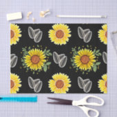 10lb組織フローラ紙、黒および黄 薄葉紙 (クラフト)