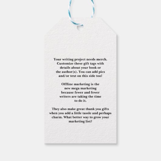 10t-shirts.comギフトカスタムラベルまたはブックマーク。3.5x2インチ ギフトタグ (裏面)