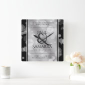 10thエレガント Tin's 結婚 Anniversaryアクリル スクエア壁時計 (ホーム)