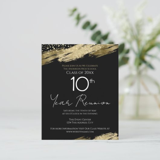 10thクラス懇親会予算金ゴールドブラック招待状 (スタンド正面)