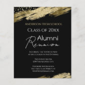 10thクラス懇親会予算金ゴールドブラック招待状 (正面)