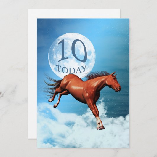 10thバースデースピリットホースパーティの招待状 招待状 (正面/裏面)