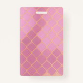 10thバースデーパーティーガール金ゴールドピンクグリッターパターン バッジ (裏面)