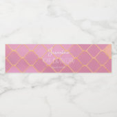 10thバースデーパーティーガール金ゴールドピンクグリッターパターン ペットボトルラベル (シングルラベル)