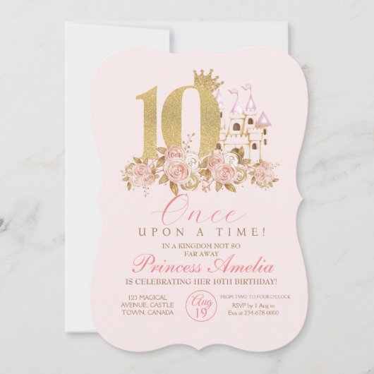 10thリトルプリンセス誕生日 招待状 (正面)