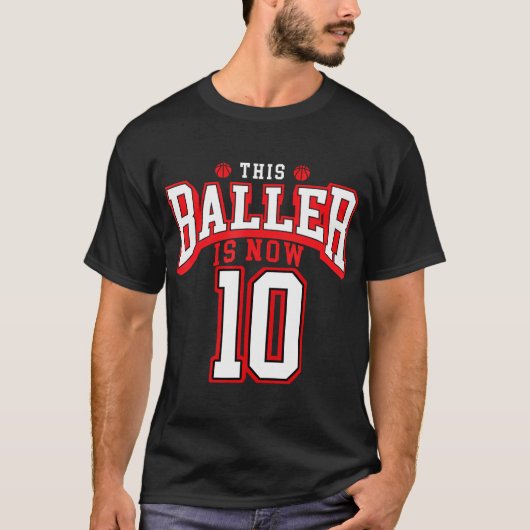 10th誕生日バスケットボール恋人10歳Bday Tシャツ (正面)
