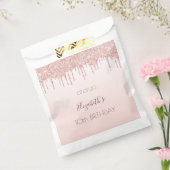 10th誕生日パーティーのローズゴールド輝くピンクの少女 フェイバーバッグ (封をした状態)