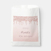 10th誕生日パーティーのローズゴールド輝くピンクの少女 フェイバーバッグ (正面)