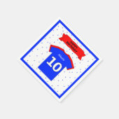 10th誕生日パーティーの男の子と女の子の名前を追加 スタンダードカクテルナプキン (角)