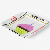 10th誕生日パーティーカップケーキ写真名年齢 ペーパープレート (傾斜あり)