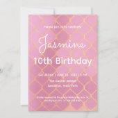 10th誕生日パーティーガール 招待状 (正面)