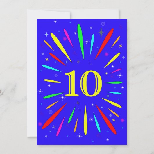 10th誕生日パーティータイム招待状爆発 招待状 (正面)