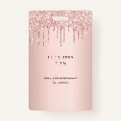 10th誕生日パーティーバラ金ゴールドグリッターピンクvip バッジ (裏面)