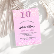 10th誕生日ピンクの紙吹雪ガールラグジュアリー