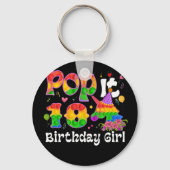 10th誕生日フィッドゲッポップ・アートのト玩具It誕生日ガール10 キーホルダー (正面)