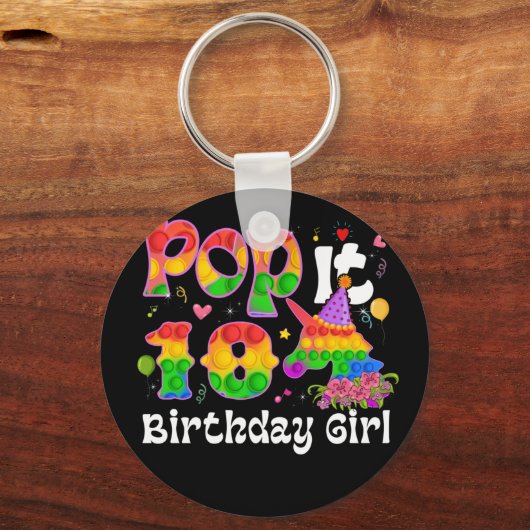 10th誕生日フィッドゲッポップ・アートのト玩具It誕生日ガール10 キーホルダー (正面)