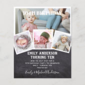10th誕生日フォトコラージュ招待状ボーイガールミックスミックス (正面)