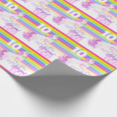 10th誕生日ユニコーン水の色のアートラップ紙 ラッピングペーパー (角)