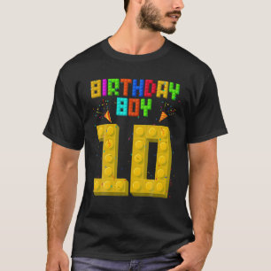 10th誕生日少年建物ブロック10歳ブロ tシャツ