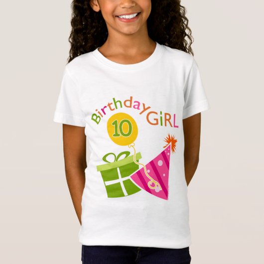 10th誕生日-誕生日ガール tシャツ (正面)