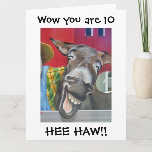 「10th」誕生日の「FRING DONKEY GREETING」 カード (正面)