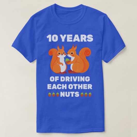10th 10Year Tin 結婚's Anniversary おもしろい Coule H Tシャツ (デザイン正面)