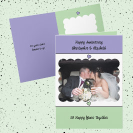 10th+Anniversary+add+name+purple+green カード