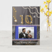 10th Anniversary Photo Greeting | モダンダイヤモンド カード (黄色い花)