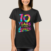 10th Birthday 10 Years Old Tie Dye Awesome Men Wom Tシャツ (正面)